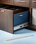 Open cabinet with Bottom Mount Drawer Slides Set White Plastic 8 Pack With Ball Bearing Construction Wear Resistant and Moistureproof DIY.