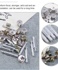 Professional Furniture Connector Screws Set With Cam Fittings Bolts Dowels For Cabinet And Dresser Assembly Silver Iron And Aluminum