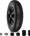 Flat Free Wheelbarrow Tires And Wheels 14.5 Inch Universal Fit Solid Tires For 5/8 Inch Or 3/4 Inch Bearings 3 To 7 Inch Hub
