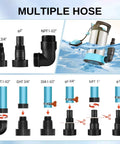 Beast High Flow Submersible Sump Pump With 33 Foot Cord 1.15HP Portable Stainless Steel Utility Pump multiple hose connections