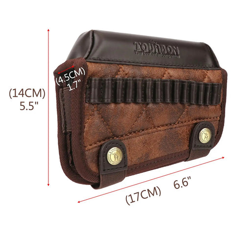 Cheek Rest Pad With 14 Round.22LR Shell Holder For Rifle Stock PU Leather Riser And Extra Cartridge Slot Hunting Gear