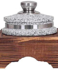 Heavy Duty Granite Clay Pot With Wood Base For Korean Dolsot Bibimbap And Donabe Style Dishes on rustic wood trivet