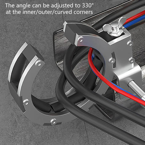 Multiple Angle Adjustable Wire Guide Roller With Reinforced Steel Bracket For Cable Routing And Bridge Wire Pulling In Commercial Conduit Layout, stainless steel 65mm ring opening, 330° rotation, installed on cables