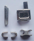 Two Sets Silver 10 Metal Zipper Sliders With Retainer Insertion Pins For Metal And Resin Zippers, Easy Zipper Repair Kit components