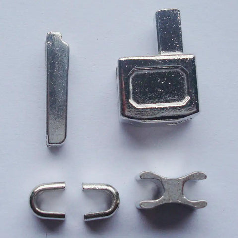 Two Sets Silver 10 Metal Zipper Sliders With Retainer Insertion Pins For Metal And Resin Zippers, Easy Zipper Repair Kit components