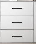 10 Pack 5 Inch Matte Black Knurled Cabinet Pulls For Cabinets And Drawers installed on white drawers