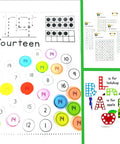 Magnetic Bingo Set With 100 Orange Plastic Markers For Math Counting And Science Exploration Kid Friendly STEM Kit sheet with number 14.