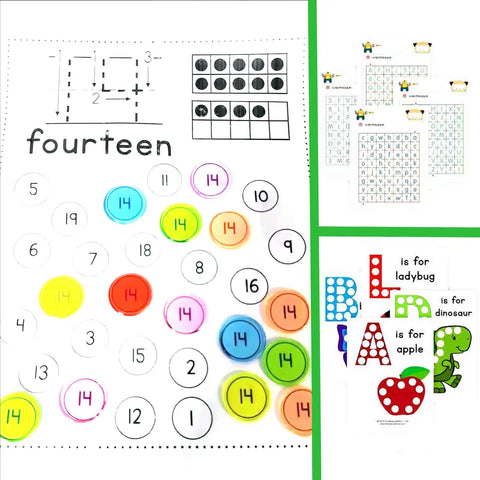 Magnetic Bingo Set With 100 Orange Plastic Markers For Math Counting And Science Exploration Kid Friendly STEM Kit sheet with number 14.