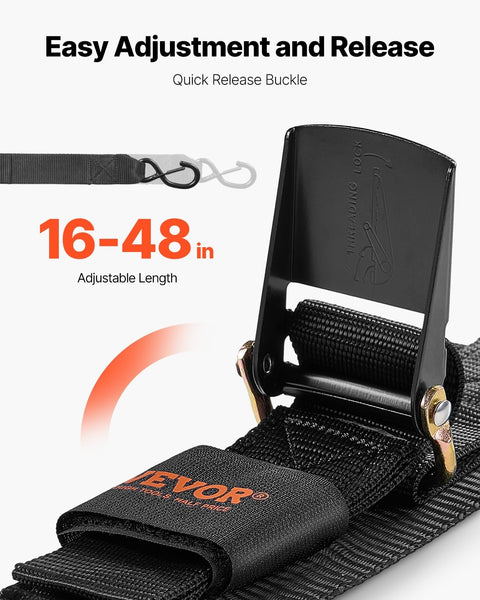 Beefy Heavy Duty Boat Trailer Transom Straps 2 Inch By 48 Inch Adjustable With 1,500 Lb Break Strength And Security Lock S Hooks