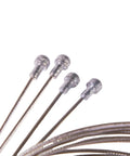 Four Pack Stainless Steel Road Bike Brake Cables Long 1.7 Meter Universal Inner Cables With Tips And O Rings 19 Strand Core