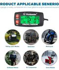 Hour Meter And RPM Tachometer With RPM Alert One Button Data Check Total Engine Hours Dual SVC And SVC2 Countdown Timers Resettable Job Timer Red Button Edition for lawn mowers and generators