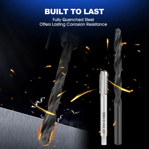 Stainless Steel M7x1 Thread Repair Kit With Twisted Drill And Insertion Tool, built to last for stripped holes and damaged threads.