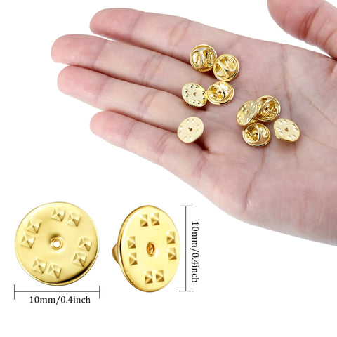 Gold Butterfly Clutch Pin Backs Replacement 10mm 50 Pack For Earrings And Jewelry Making Easy To Use Secure Backings