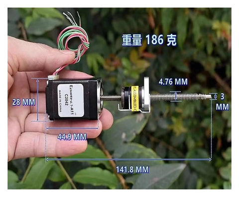 63Mm Stroke Linear Actuator With Nema 11 Mount 28Mm Precision Screw Stepper Motor in hand for size reference