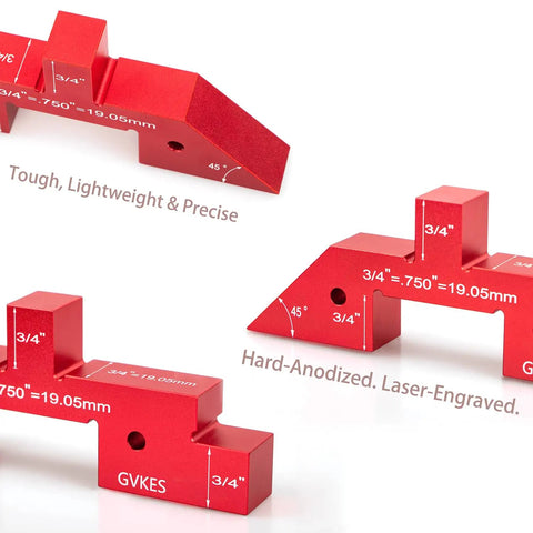 15 Piece Aluminum Setup Blocks With 6061 T651 Precision Height And Depth Gauge System for Router Table and Table Saw