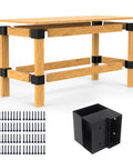 Durable Steel 3 Way Corner Bracket Kit For DIY Workbenches And Shelving Eight Pack With 64 Screws Built To Last Right Angle Brackets