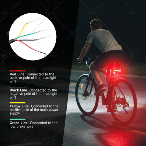 Ultra Bright E Bike Rear Light With 13 LED Beads For Night Riding 48V Tail Light USB Chargeable With SM Connector High Visibility For City And Mountain Roads Back Road Safety Taillight For Safer Rides In Any Weather