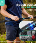 Person assembling badminton set net poles with hidden buckle lock design for quick setup
