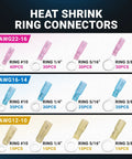 Marine Grade Heat Shrink Ring Terminal Kit with assorted sizes and colors of waterproof connectors for boat RV automotive.