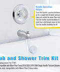 Tub And Shower Trim Kit For Moen Posi-Temp Single Handle Valves 2510 2520 2570 2590 With Escutcheon Screws and Knob Handle in use