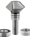 Top Notch Carbide Tipped V Groove Finger Grip Router Bit One Half Inch Shank, featuring carbide cutters and bearings for accuracy.