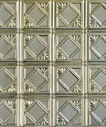 Carnivale Stamped Tin Ceiling Tile 24x24 Nail-Up Dope Gold Nugget Finish showcasing decorative metal squares and textured details