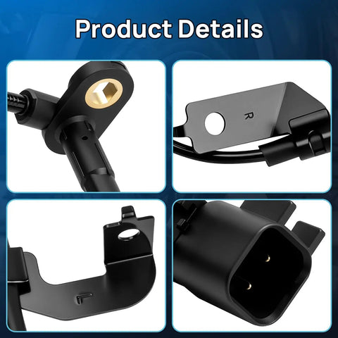 Close-up details of Front Left Right Abs Wheel Speed Sensor showing connectors and fittings for Jeep Patriot Compass Dodge Caliber.