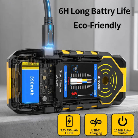Heavy Duty 4 In 1 Stud Finder Wall Scanner With Digital Hd Screen And Deep Scan Mode For Dead On Accuracy To Spot Wood Stude/s Metal Live Ac Wires Inside Drywall Rechargeable Build For Zero Headache Wall Repairs