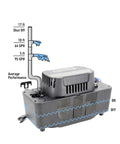 BK171UL Condensate Pump With Safety Switch For HVAC Systems 115V 17 Ft Lift 112 GPH Auto On Off