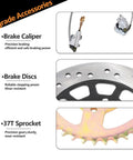 Heavy Duty 44 Inch Rear Axle Kit For Go Karts With Brake Caliper And Disc 37T Sprocket accessories showcasing caliper, disc, and sprocket