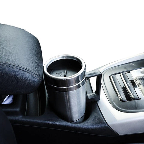 Built Different Twin Voltage Car Kettle That Keeps Your Morning Brew Hot Without The Hassle Featuring Slick Stainless Steel Body for car cup holder.