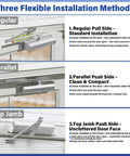 Heavy Duty Automatic Door Closer For Home And Office, Cast Aluminum With Hydraulic Soft Close, 3 mounting options
