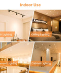 Indoor use of Dimmer Friendly MR16 LED Bulbs, 5W, 2700K Warm White in track, ceiling, recessed, and cabinet lighting settings
