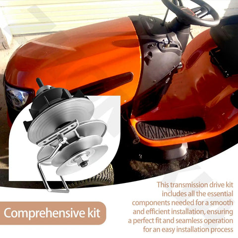RS800 Transmission Driver Kit For Transaxles Fits Craftsman Husqvarna Ariens Poulan And More displayed with orange lawn mower