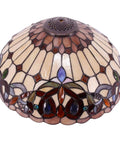 Tiffany Style Stained Glass Lamp Shade Replacement 16x8 Inch With Cap For Table Lamp Pendant Light Or Ceiling Fixture Cozy Glow Serenity Victorian Design For Warm Ambience And Vintage Vibe