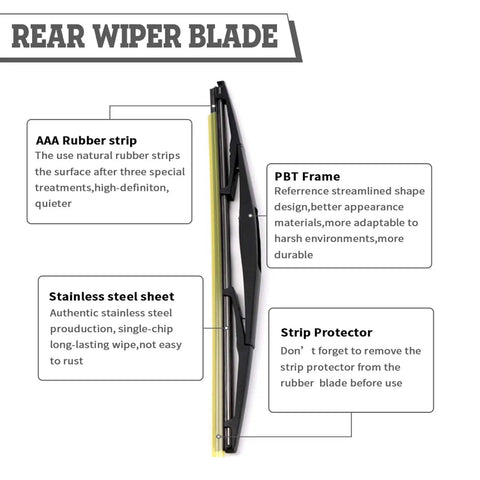 Rear Wiper Arm Nut Set Replacement For Subaru Forester 2006-2020 Outback 2005-2017 Tribeca Impreza Legacy, blade design details