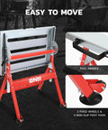 Beefy Carbon Steel Welding Table With A Spacious 29.5 Inch By 19.3 Inch Surface, 400 Pound Load Capacity, Portable with wheels