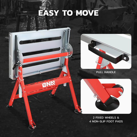 Beefy Carbon Steel Welding Table With A Spacious 29.5 Inch By 19.3 Inch Surface, 400 Pound Load Capacity, Portable with wheels