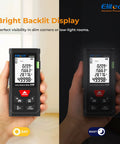 Kick The Bucket On Flimsy Metal Tapes And Grab This Boss Level Laser Distance Meter With Built In Bubble Level For Nailing Wall Measurements Or Furniture Layouts Without Breaking A Sweat, showing a handheld laser distance meter with a bright backlit display.