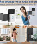 Anti Theft Video Doorbell Mount No Drill Bracket For Battery And Video Doorbells Easy Install For Apartments Homes And Small Businesses Compatible With Models 1 2 3 3Plus 4 2Nd Gen Battery Plus 2023 And Battery Pro 2024 Not For Security Doors shown installed on a white door with examples for apartment and business use