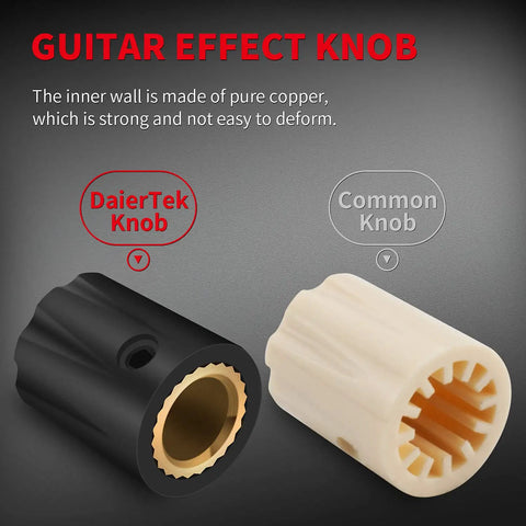 10 Pack Guitar Pedal Knobs Pro Grade 1/4 Inch Shaft With Set Screw ABS Plastic Davies 1900h Clone Style Black White
