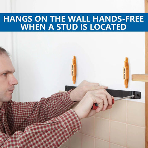 Man using 2 Pack Magnetic Stud Finders, Heavy Hitter Nail Head Locator for Drywall, Easy Wall Mounting Tool