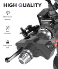 Close-up of Beefed Up Aluminum Alloy Motorcycle Lock For Handlebar Grips And Brake Levers, Anti Theft Security Device.