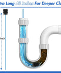 48 Inch Flexible Clean Out Pan Brush 3 Piece Set Soft Bristle Rod for AC and HVAC Condensate Drain Lines shown in U-bend pipe.