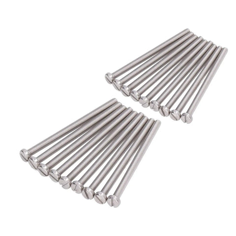 50 Pack M3 Stainless Steel Slotted Cheese Head Screws arranged in rows, ideal for machines and DIY projects.