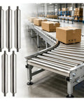 Heavy Duty Conveyor Roller Replacement 5 Pack Stainless Steel Gravity Driven Material Handling Roller For Warehouse Workshop Factory 1 In 1.3 In 1.5 In 2 In Diameters 7.9 In Long on conveyor with boxes
