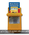 Material Estimator Calculator For DIYers And Pros That Converts Feet Inches Fractions Yards And Meters And Delivers Instant Building Material Cost Estimates For Contractors Tradesmen Handymen And Construction Professionals, shown with a protective case and pocket guide.