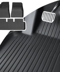 Custom Fit TPE All Weather Floor Liners For Tesla Model 3 Highland 2024 To 2026 Front And Rear Full Set Black Heavy Duty mats