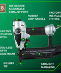 18 Gauge Brad Nailer For Trim And Furniture Finishing, Pro-Preferred Lightweight Pneumatic Power Nailer With Adjustable Depth