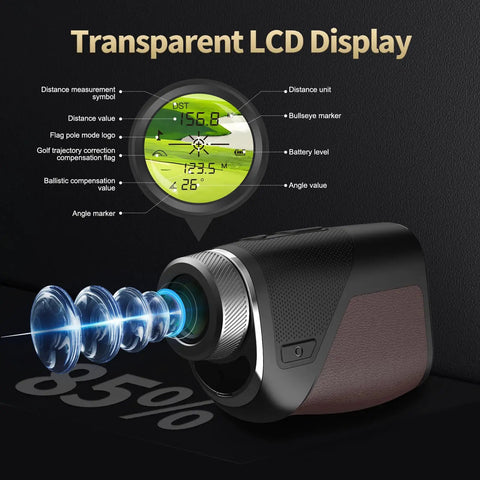 Golf Rangefinder With Slope Compensation And 1200 Yard Range, Compact Leather Exterior Device Packing 6X Magnification, Instant Flag Lock, Tournament Mode Button, Rechargeable Core Engineered For Dead Nuts Accuracy On Weekend Rounds